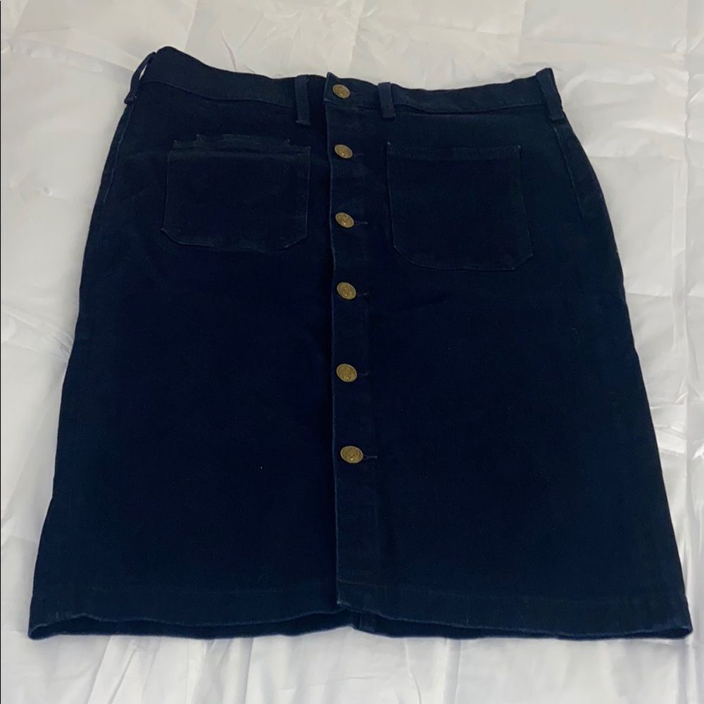Classic Dark Denim Polo Ralph Lauren Button-Front Skirt size 14